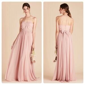 Birdy Grey Grace Convertible Chiffon Bridesmaid Dress in Rose‎ Quartz Size S NWT